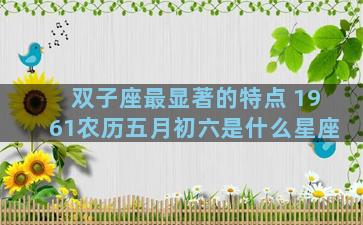 双子座最显著的特点 1961农历五月初六是什么星座